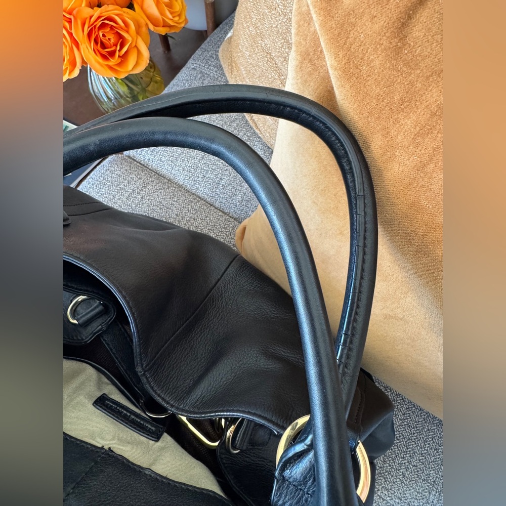 G.I.L.I. Large Black Leather Roma Hobo Shoulder Bag❤️ - Picture 12 of 13